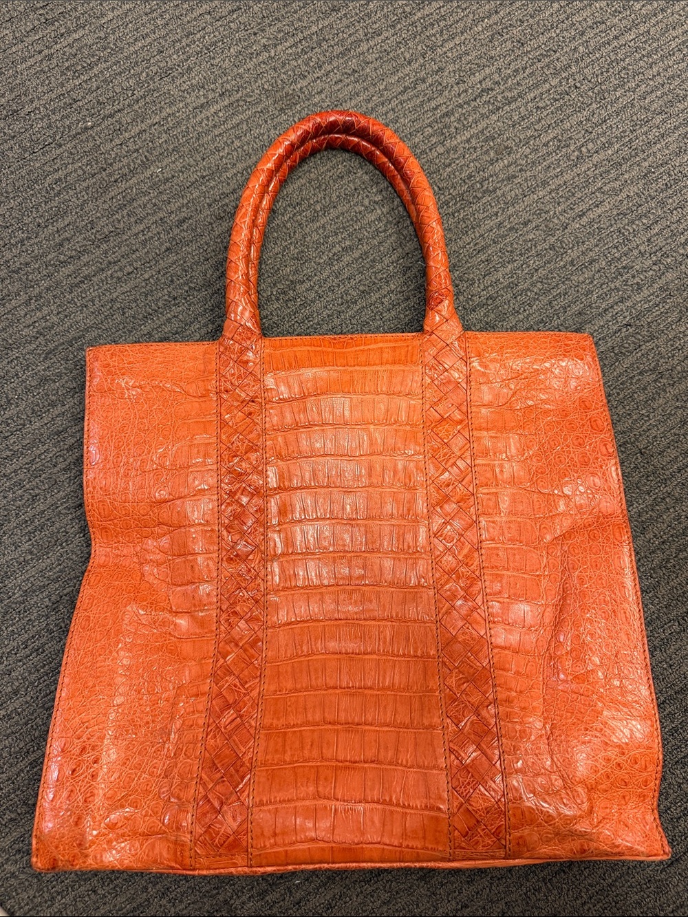 Krocoa genuine Crocodile Orange Tote Bag